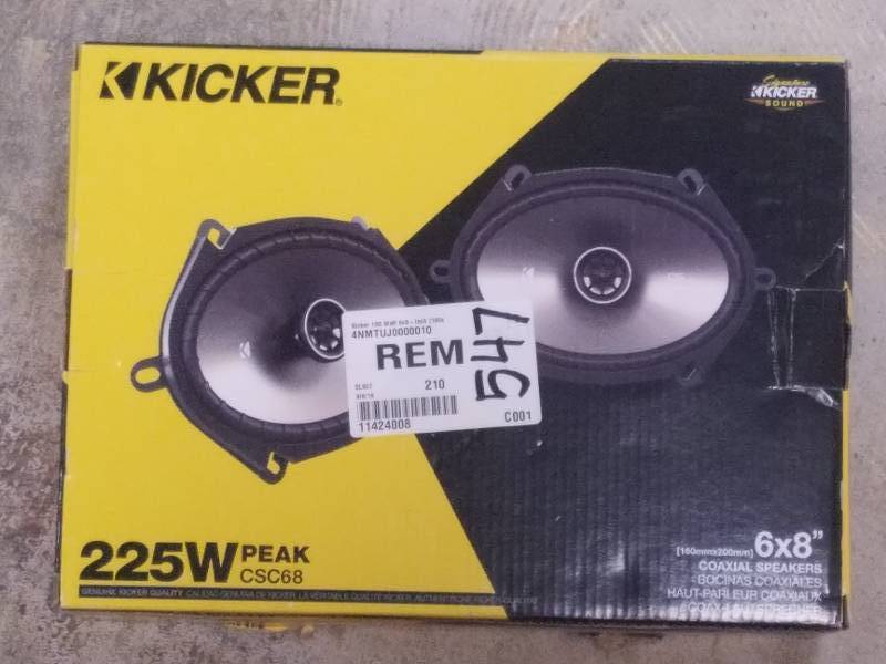 lot 547 image: Kicker CS Series 6 x 8 75-Watt 2-Way Coaxial Speakers Pair - 43CSC684