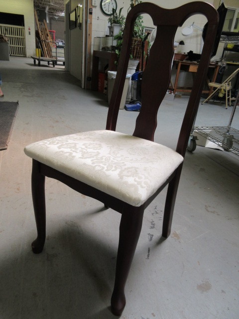 WOOD AND UPHOLSTERED CHAIR