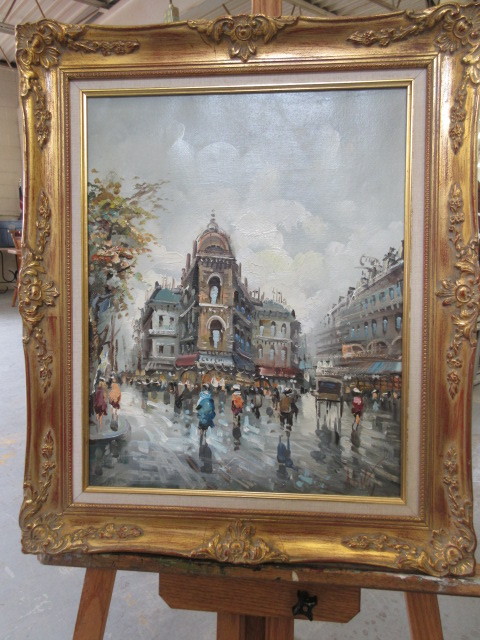 SIGNED FRAMED FRENCH IMPRESSION PAINTING