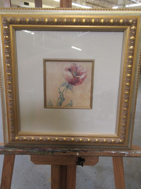 FRAMED FLORAL PRINT PURPLE POPPIES BY MONET