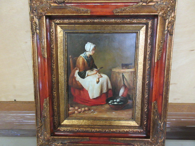 BEAUTIFUL FRAMED PRINT OF WOMAN COOKING