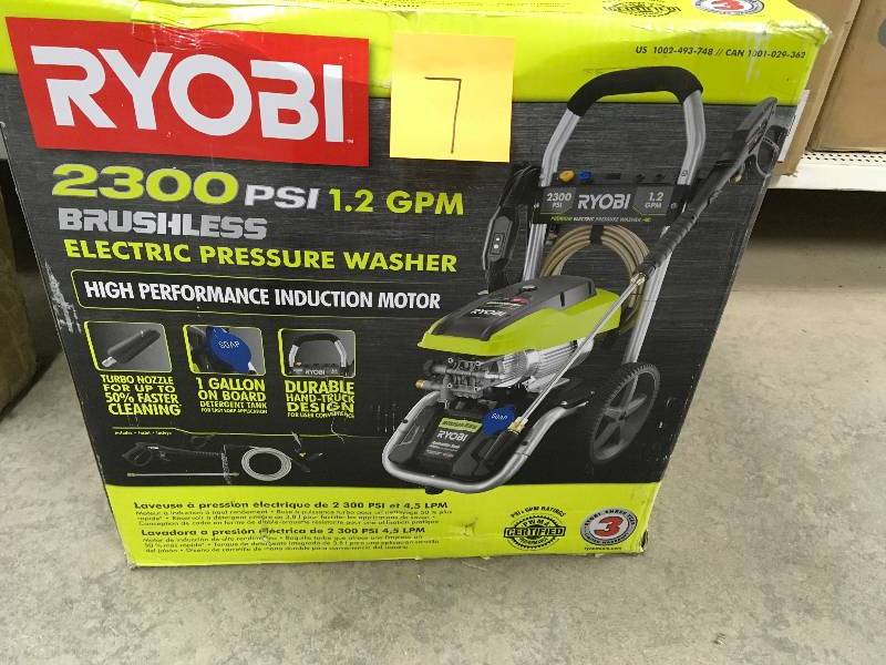 Ryobi 2300 PSI 1.2 GPM Brushless Electric Pressure Washer open box not used