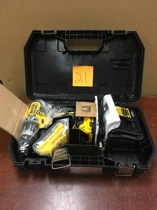 DeWalt 20-Volt MAX XR Lithium-Ion Cordless Brushless 12 in. Compact Hammer Drill with (2) Bluetooth Batteries 2Ah and Charger open box not used