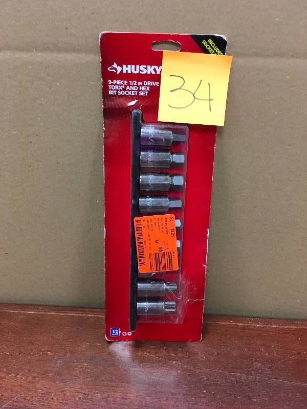 Husky 12 Drive Torx and Hex Bit Socket Set (9-Piece)