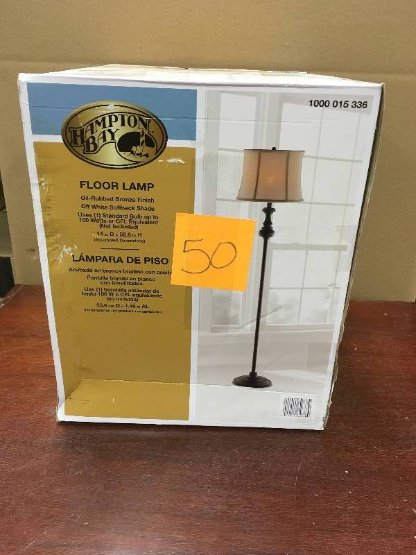 Hampton Bay Floor Lamp Oil Rubbed Bronze Finish open box not used