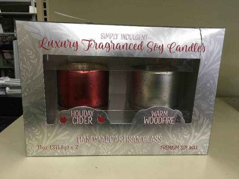 2 PK MERCURY GLASS CANDLE, RETAIL $14.99