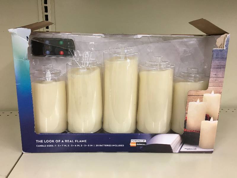 MIRAGE 5PC LED CANDLES, RETAIL $39.99