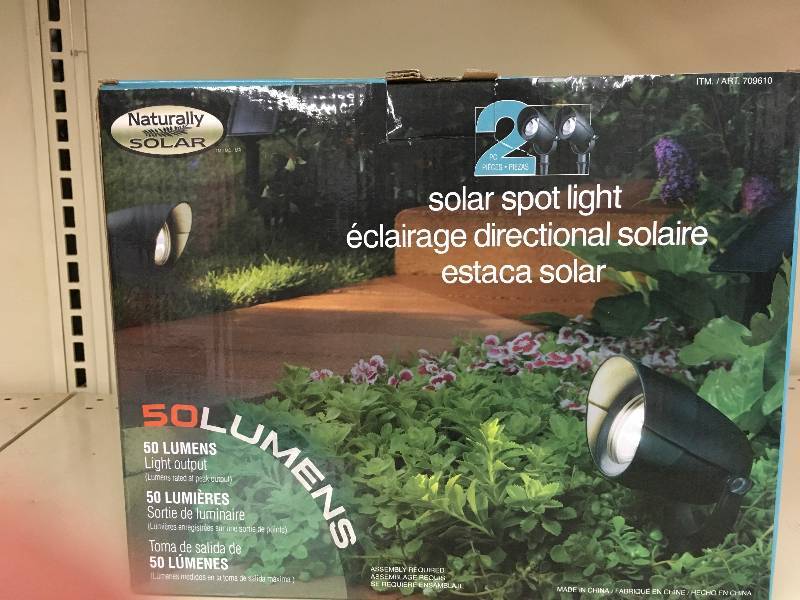 SOLAR SPOTLIGHTS 2 PK, RETAIL $14.99