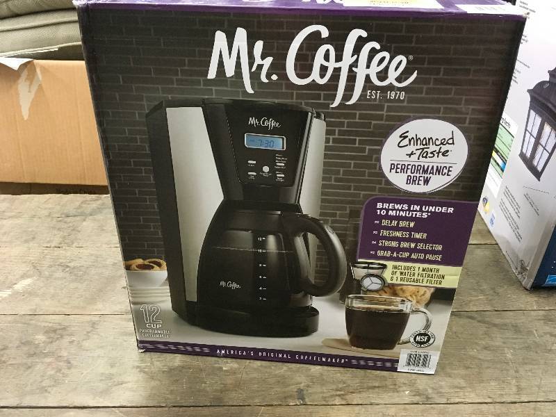 MR. COFFEE 12-CUP BREWER, RETAIL $29.99