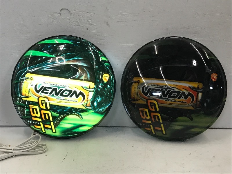 lot 12 image: (2) Venom Energy Drinks Lighted Bub...