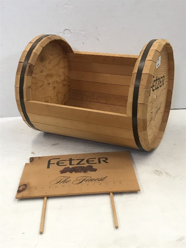 lot 19 image: Fetzer Wooden Barrel Display ...