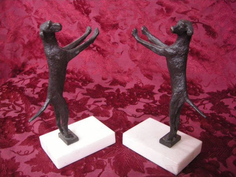 lot 15 image: Vintage Bronze Dog Bookends