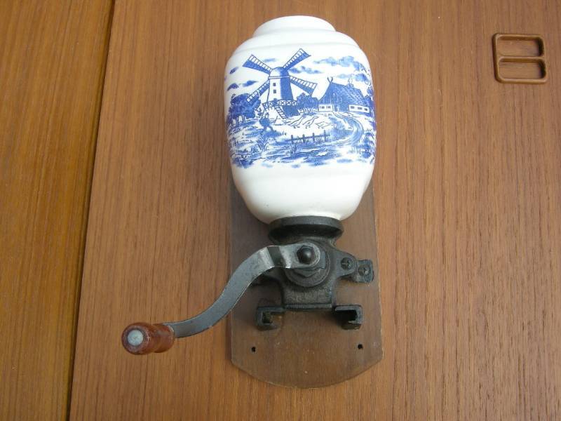 lot 57 image: Vintage Dutch Windmill Coffee Grinder