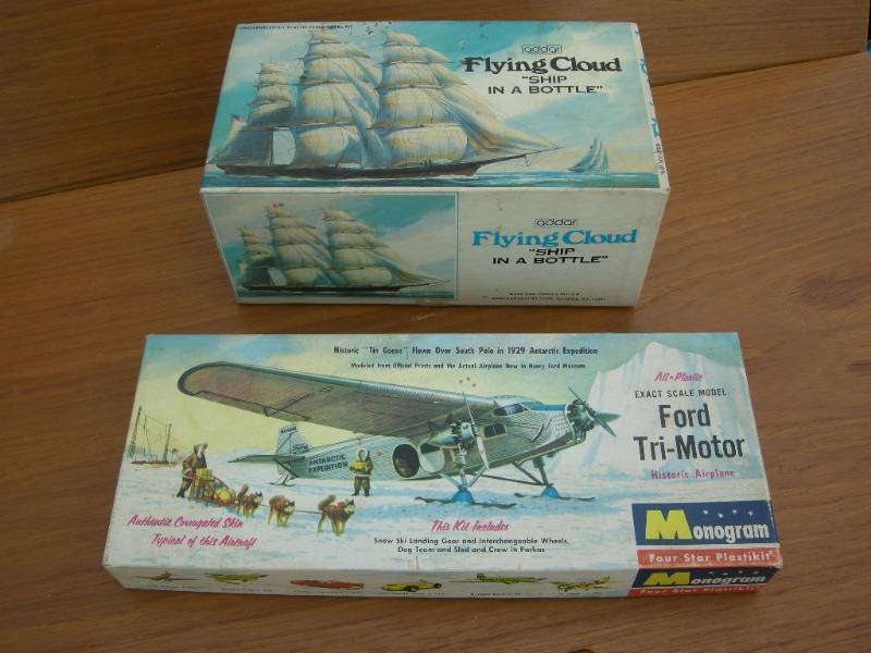 lot 70 image: Vintage Ford Tri-Moto and Flying Cloud Ship Models