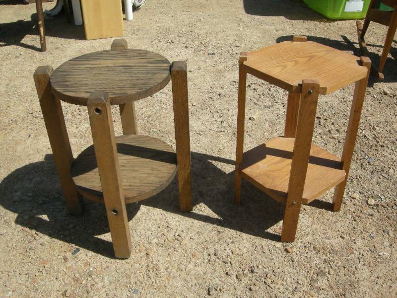 lot 112 image: 2 Vintage Oak Stands