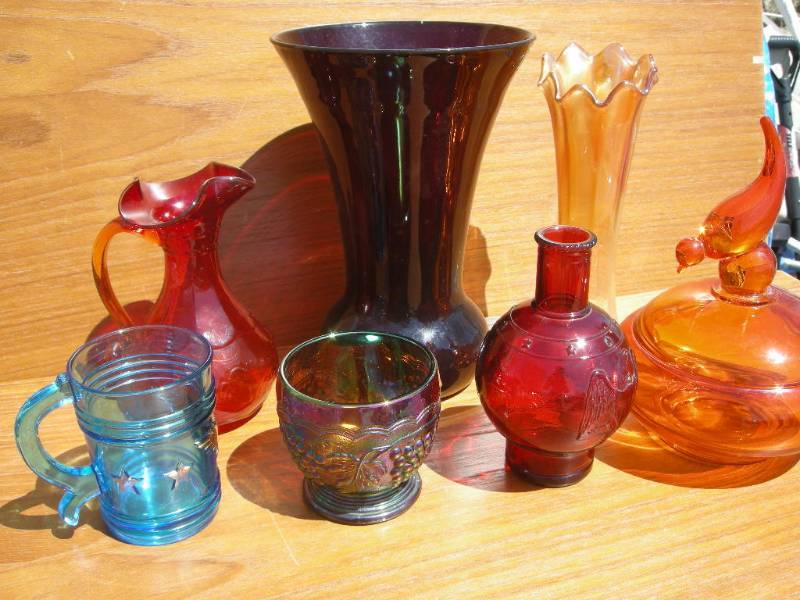 lot 119 image: Carnival, Ruby and Colored Glass