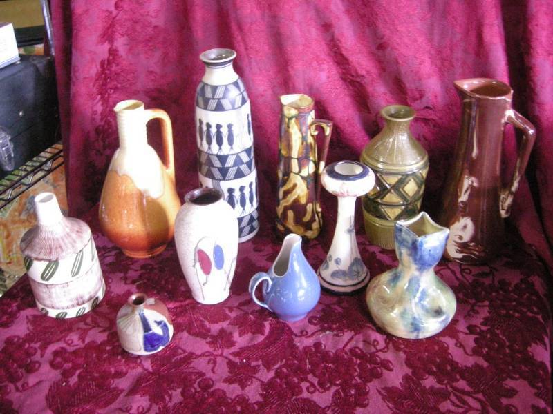 lot 153 image: Vintage Pottery Vases, Pitchers