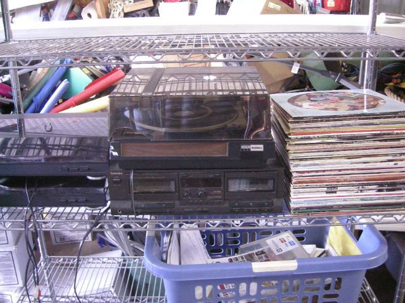lot 172 image: 3 Vintage Record Players, Records, Tape Deck