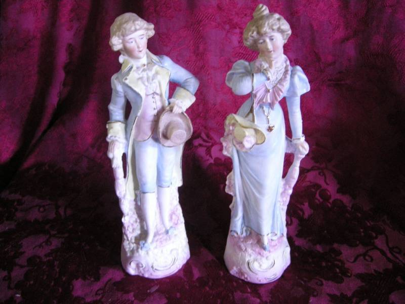 lot 169 image: Pair Antique 13 Bisque Figures