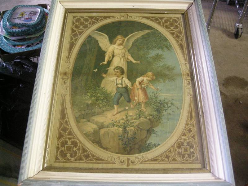 lot 199 image: Vintage Schutzengel - Guardian Angel Print