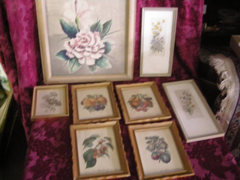 lot 206 image: Vintage Floral and Fruit Prints