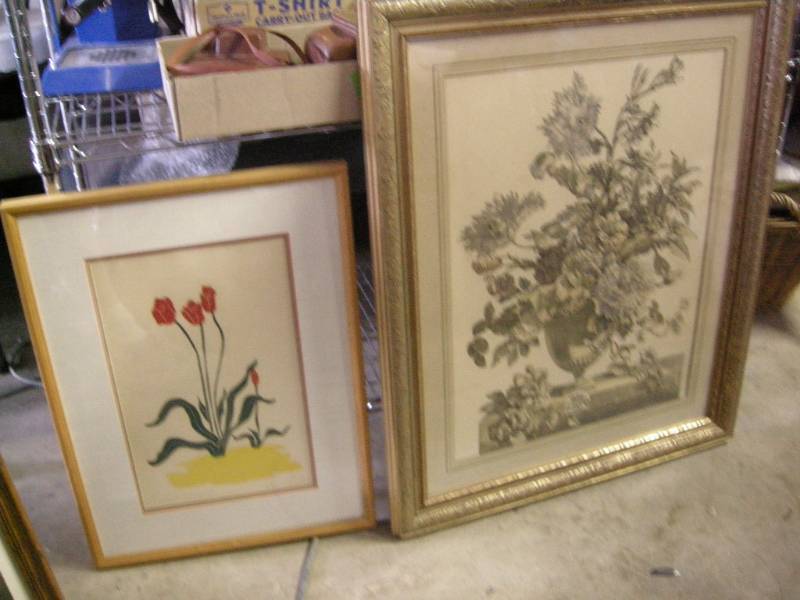 lot 217 image: 2 Vintage Floral Prints