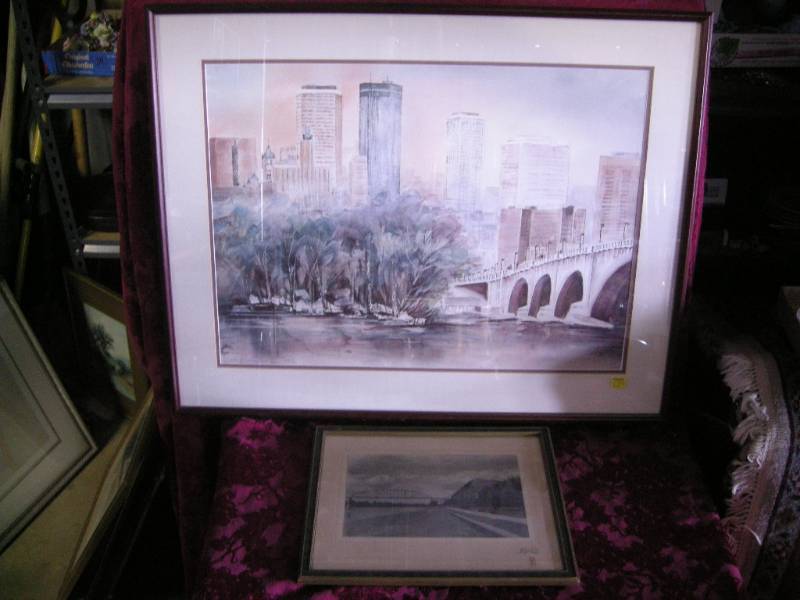 lot 218 image: Vintage Minneapolis and Redwing Prints