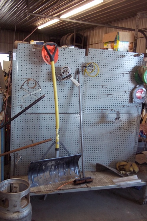 lot 65 image: Metal Shelving with pegboard