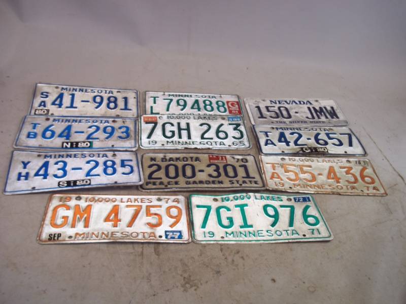lot 13 image: Vintage Metal License Plates