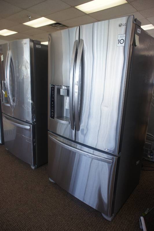 lot 1 image: NEW - SCRATCH AND DENT - LG ENERGY STAR MODEL # (LFX28968ST) - LG French Door Refrigerator, Stainless - 27.9 cu. ft -  TESTED WORKS - MSRP $ 2999.99