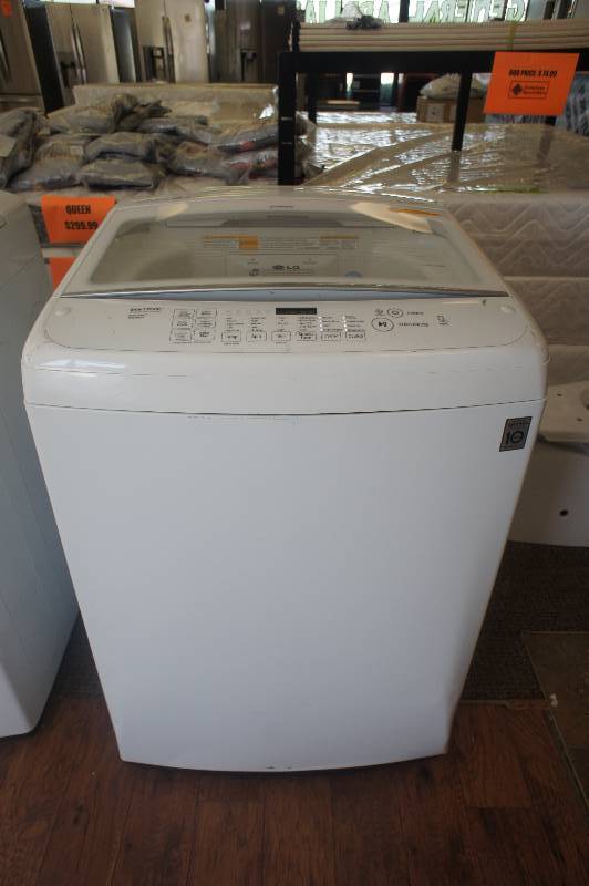 lot 6 image: NEW SCRATCH AND DENT - LG MODEL # (WT1150CW) - LG - 4.5 Cu. Ft. 9-Cycle Top-Loading Washer - White - MSRP $ 999.99 - TESTED WORKS