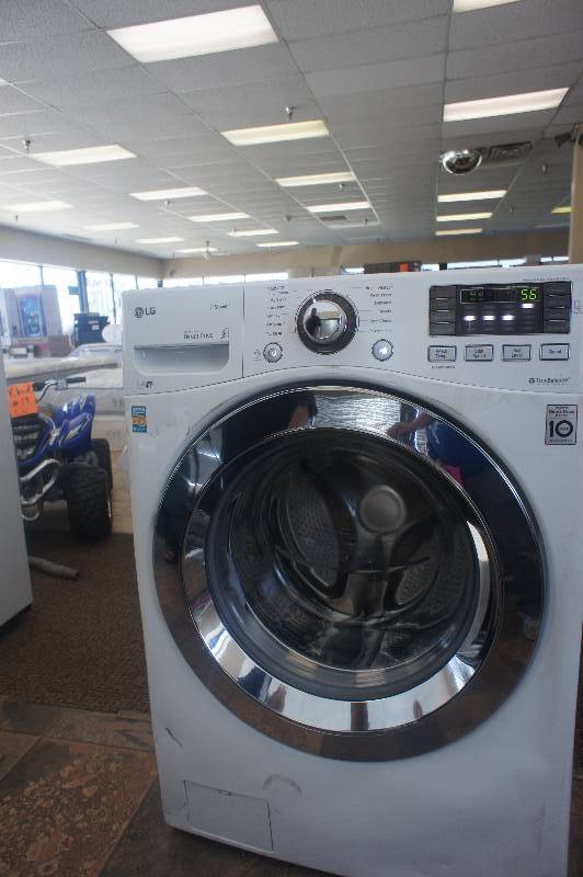 lot 8 image: NEW SCRATCH AND DENT - LG MODEL # (WM3670HWA) - Front-Loading Washer - 4.5 cu ft - White- MSRP $ 999.99 - TESTED WORKS