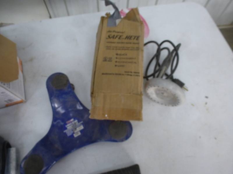 lot 65 image: Gray Tote- Safe Heat, Cord, PVC Stuff