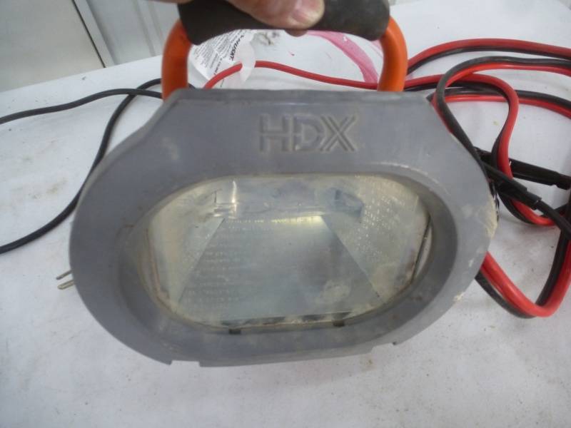 lot 69 image: HDX Work Light & Battery Jump Cables