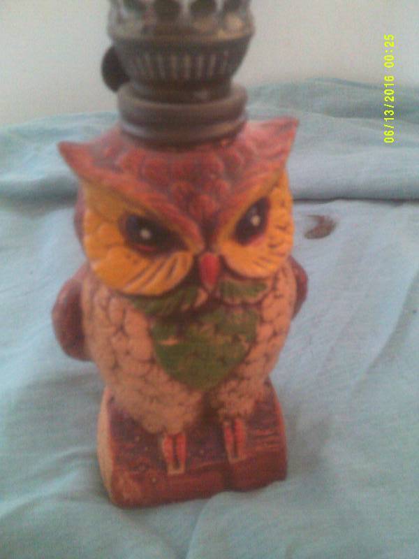 VINTAGE OWL OIL LAMP