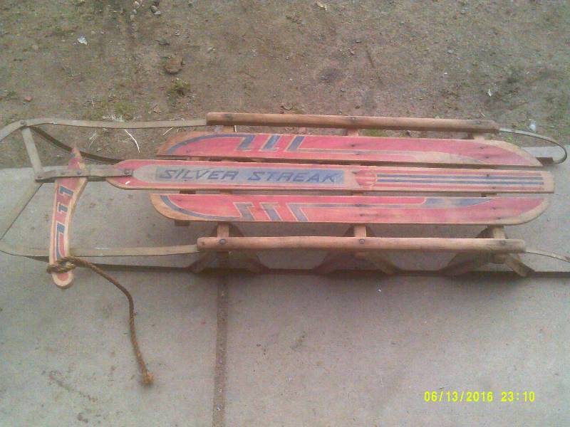antique silver streak sled