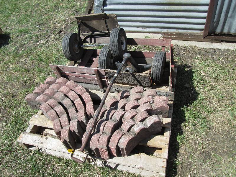 lot 74 image: lawn edging and wagon parts...