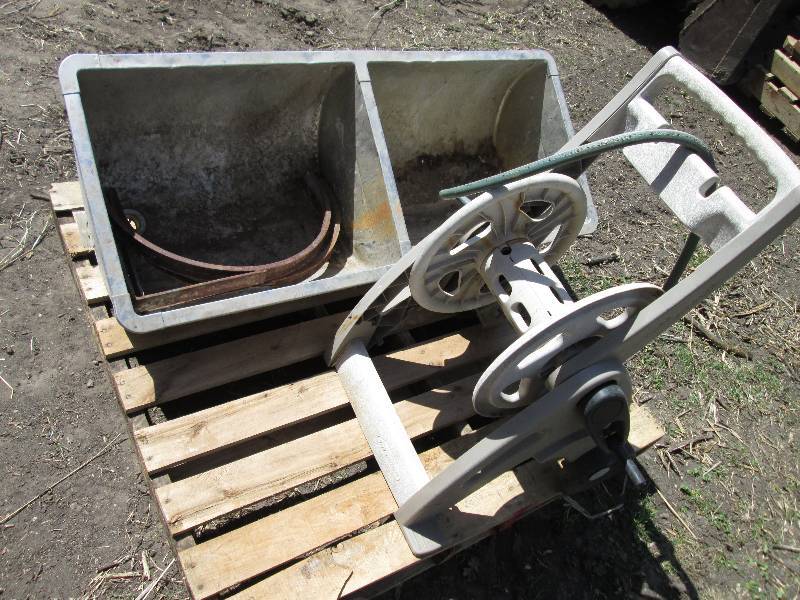 lot 105 image: Stainless steel double sink with br...