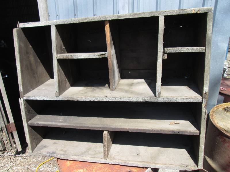 lot 108 image: wood cubby 3 x 28...