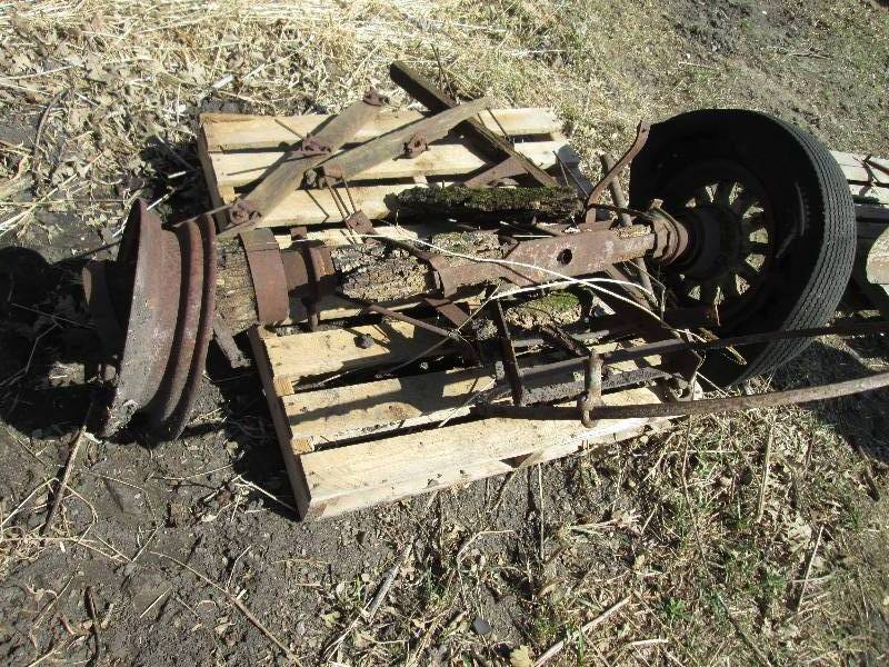 lot 196 image: wood wagon axel...