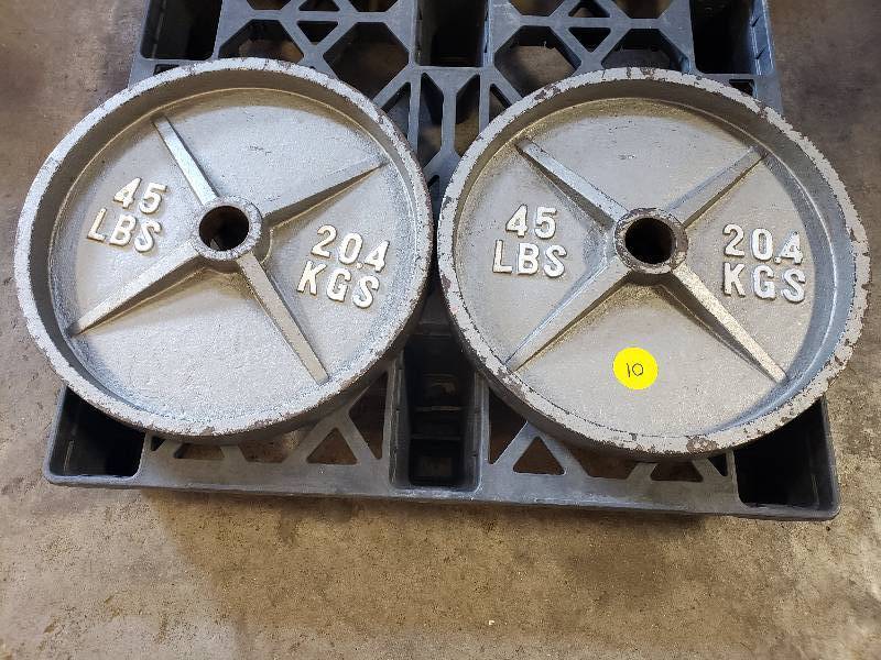 lot 10 image: 45lbs Olympic weight plates