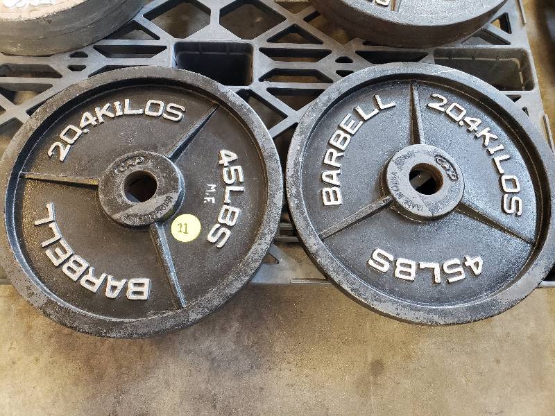 lot 11 image: 45lbs Olympic weight plates