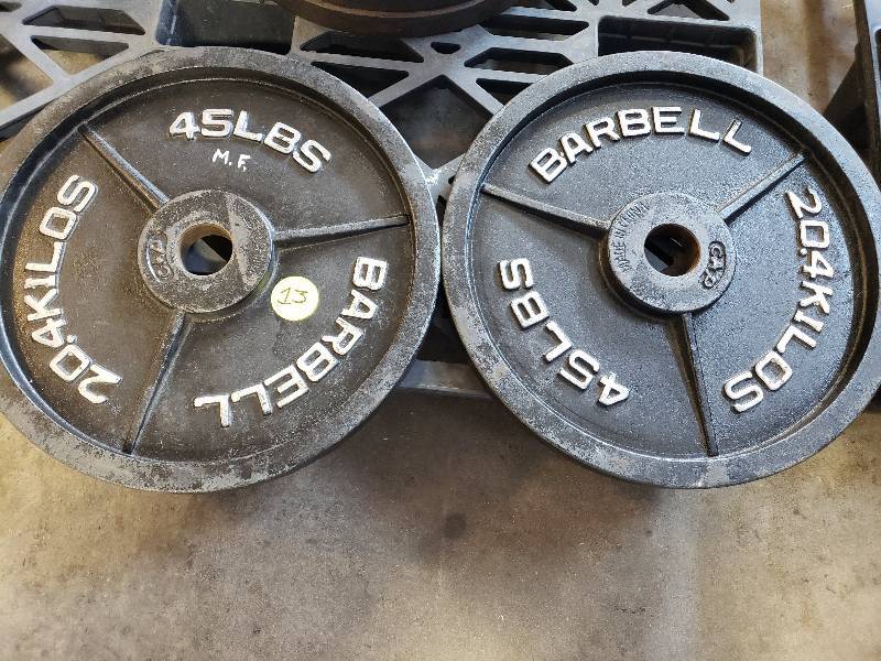 lot 13 image: 45lbs Olympic weight plates