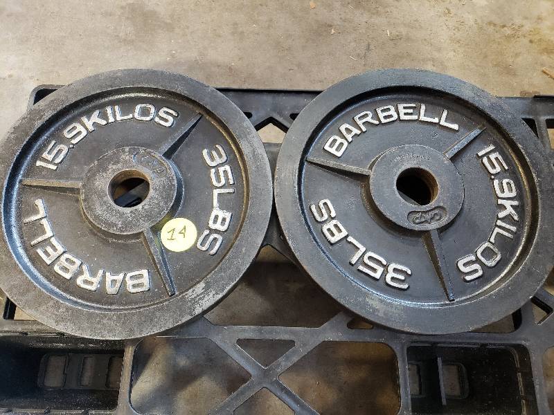 lot 14 image: 35lbs Olympic weight plates