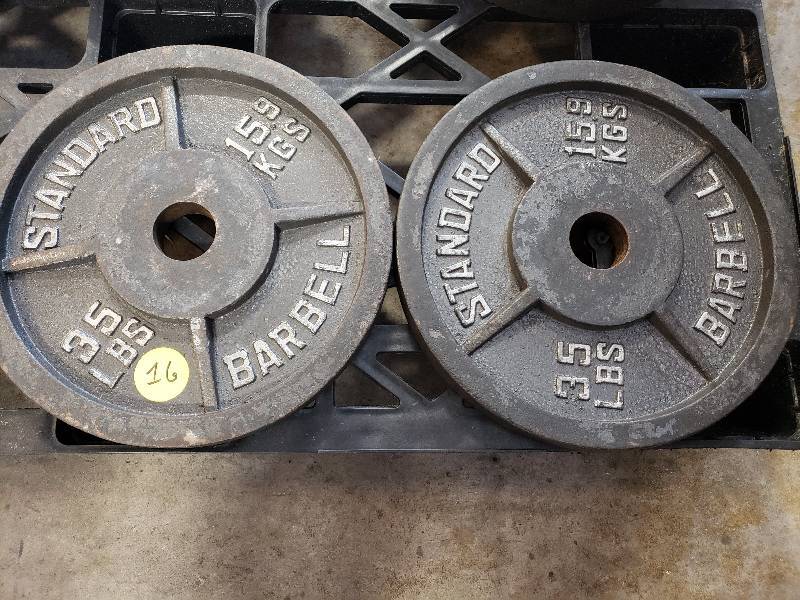 lot 16 image: 35lbs Olympic weight plates