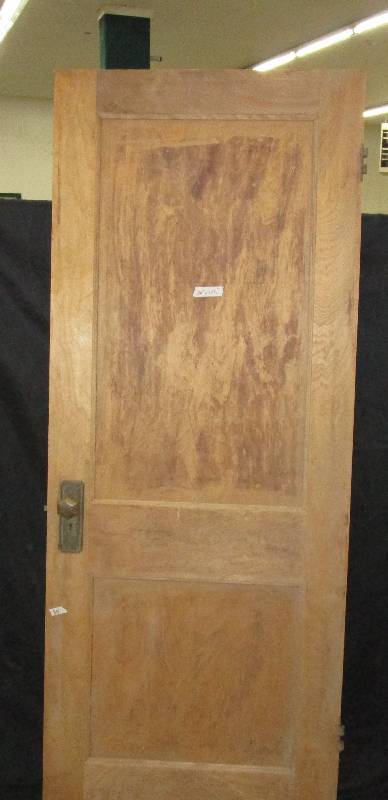 lot 141 image: Old Solid Wood Door with Door knob 30 x 77 12