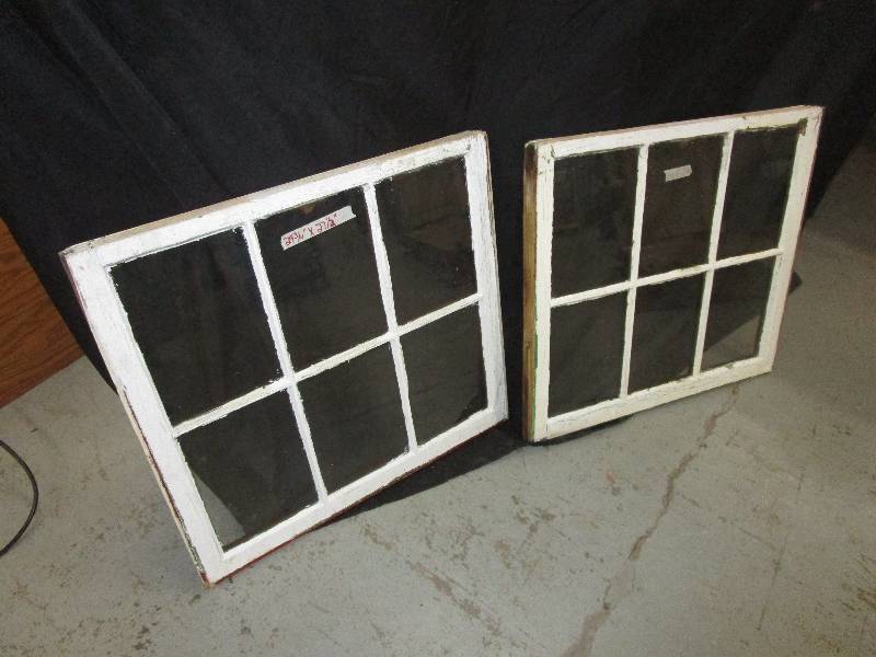 lot 144 image: Pair of 6 Pain Windows Brown on one side and White on oneside 29 34 x 27 12