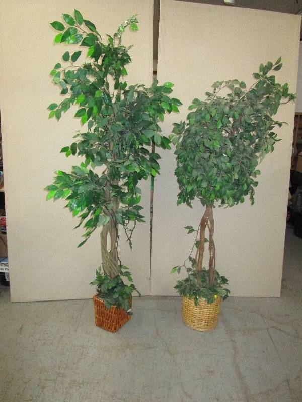 lot 184 image: 2- Decorative Tree 1-6 and 1 7 one lights up