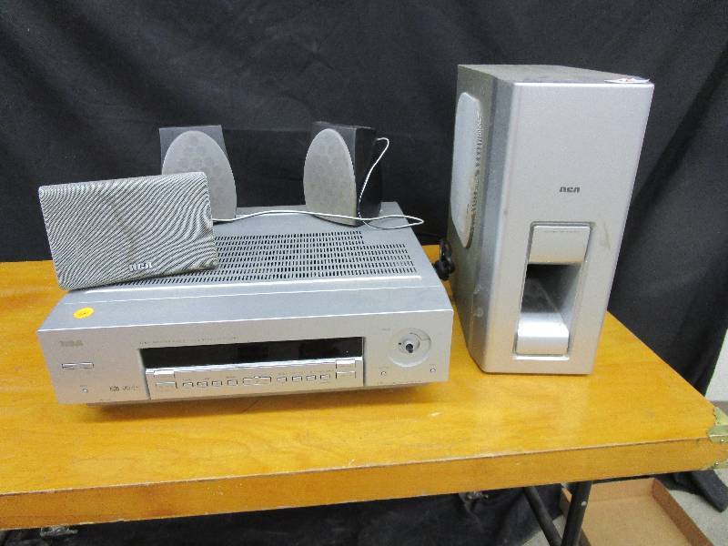 lot 56 image: RCA Home Theatre Video Receiver and Speakers