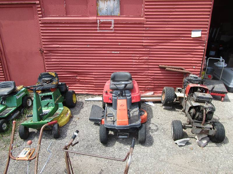 lot 107 image: 3-Lawn Mowers Parts and Scraps Only